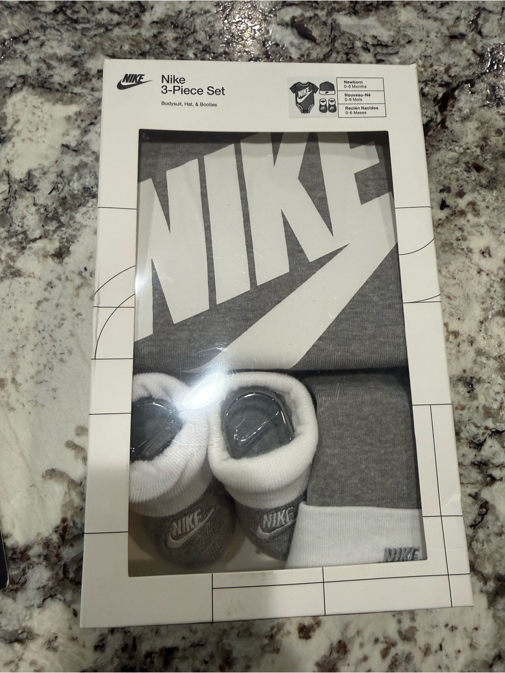 Nike Gray and White 3-Piece Baby Undershirt Set